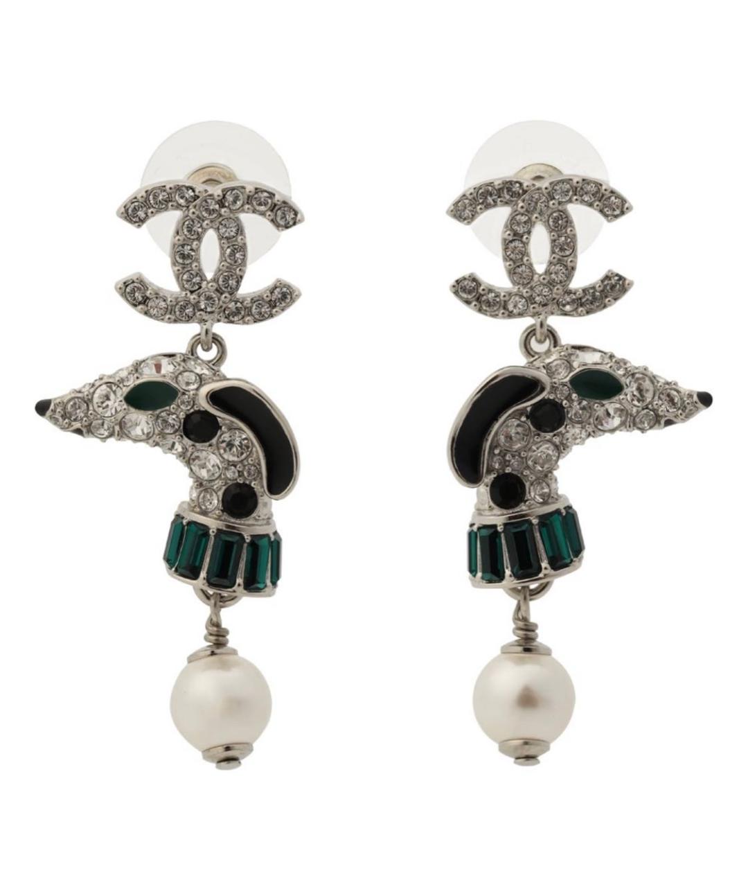 CHANEL Серебряные металлические серьги, фото 1