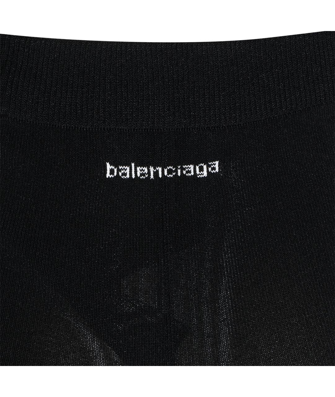 BALENCIAGA Черные вискозные леггинсы и велосипедки, фото 4