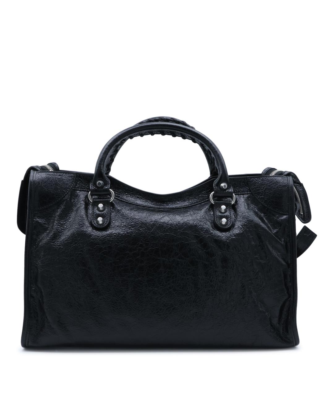 BALENCIAGA Черная кожаная сумка тоут, фото 3