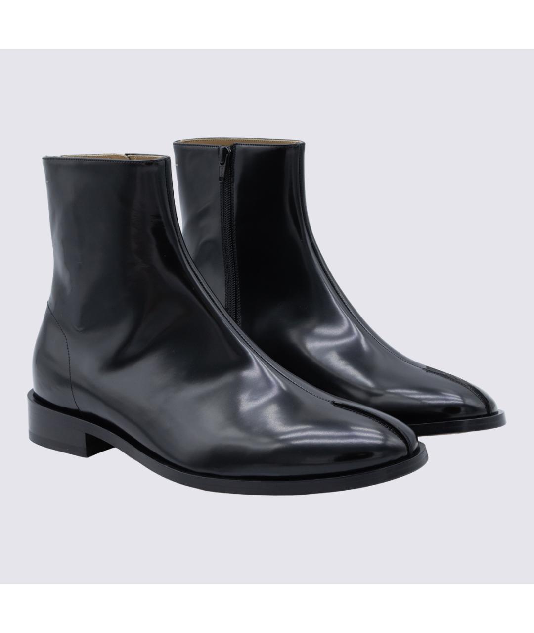 MM6 MAISON MARGIELA Черные кожаные высокие ботинки, фото 4