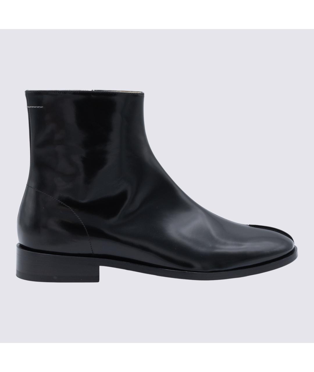 MM6 MAISON MARGIELA Черные кожаные высокие ботинки, фото 2