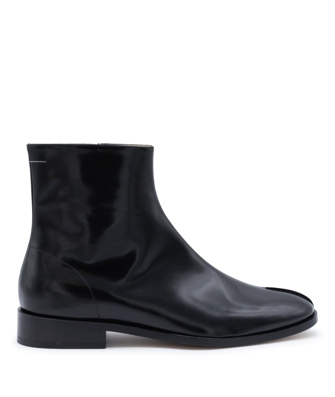 MM6 MAISON MARGIELA Черные кожаные высокие ботинки, фото 1