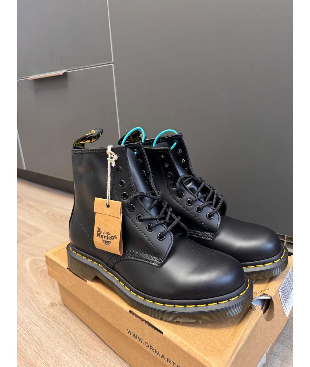 DR. MARTENS Черные кожаные ботинки, фото 5