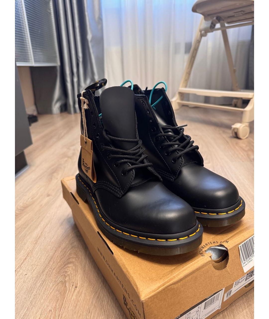 DR. MARTENS Черные кожаные ботинки, фото 2