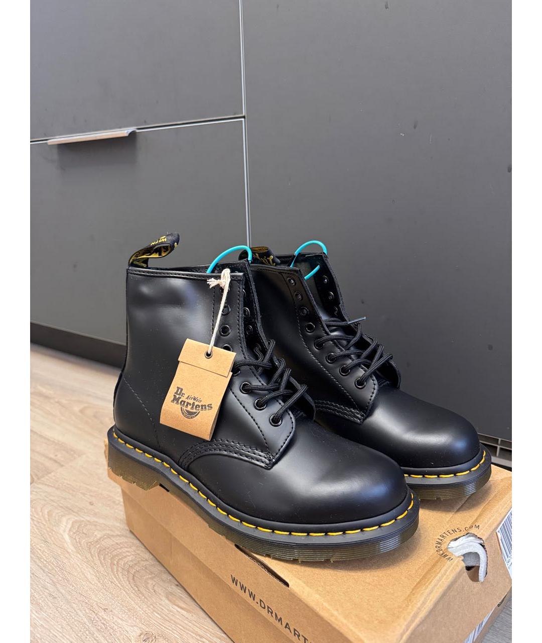 DR. MARTENS Черные кожаные ботинки, фото 3