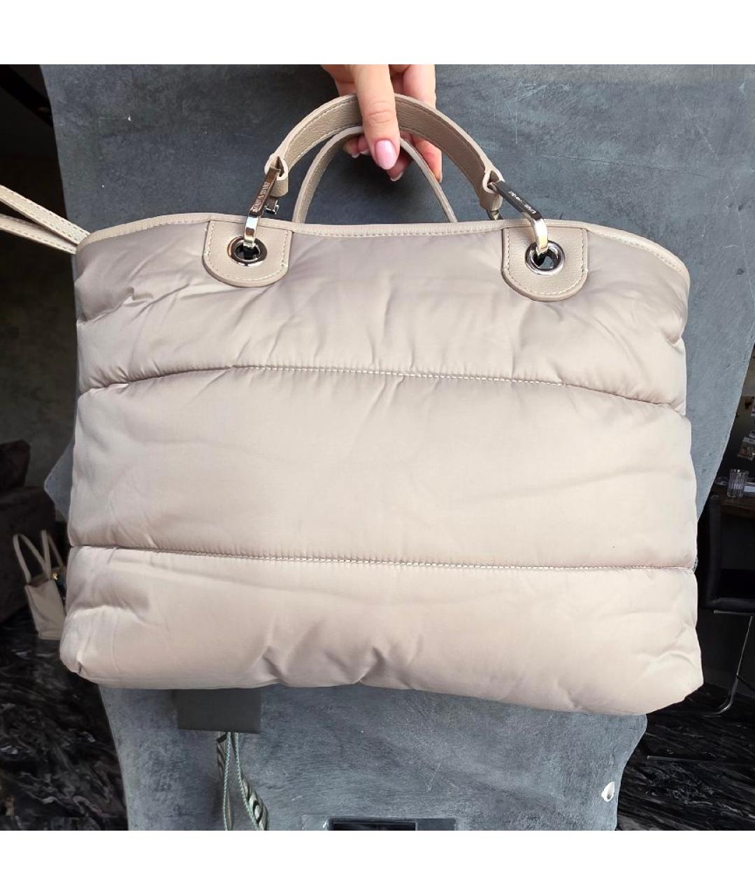 EMPORIO ARMANI Серая нейлоновая сумка с короткими ручками, фото 3