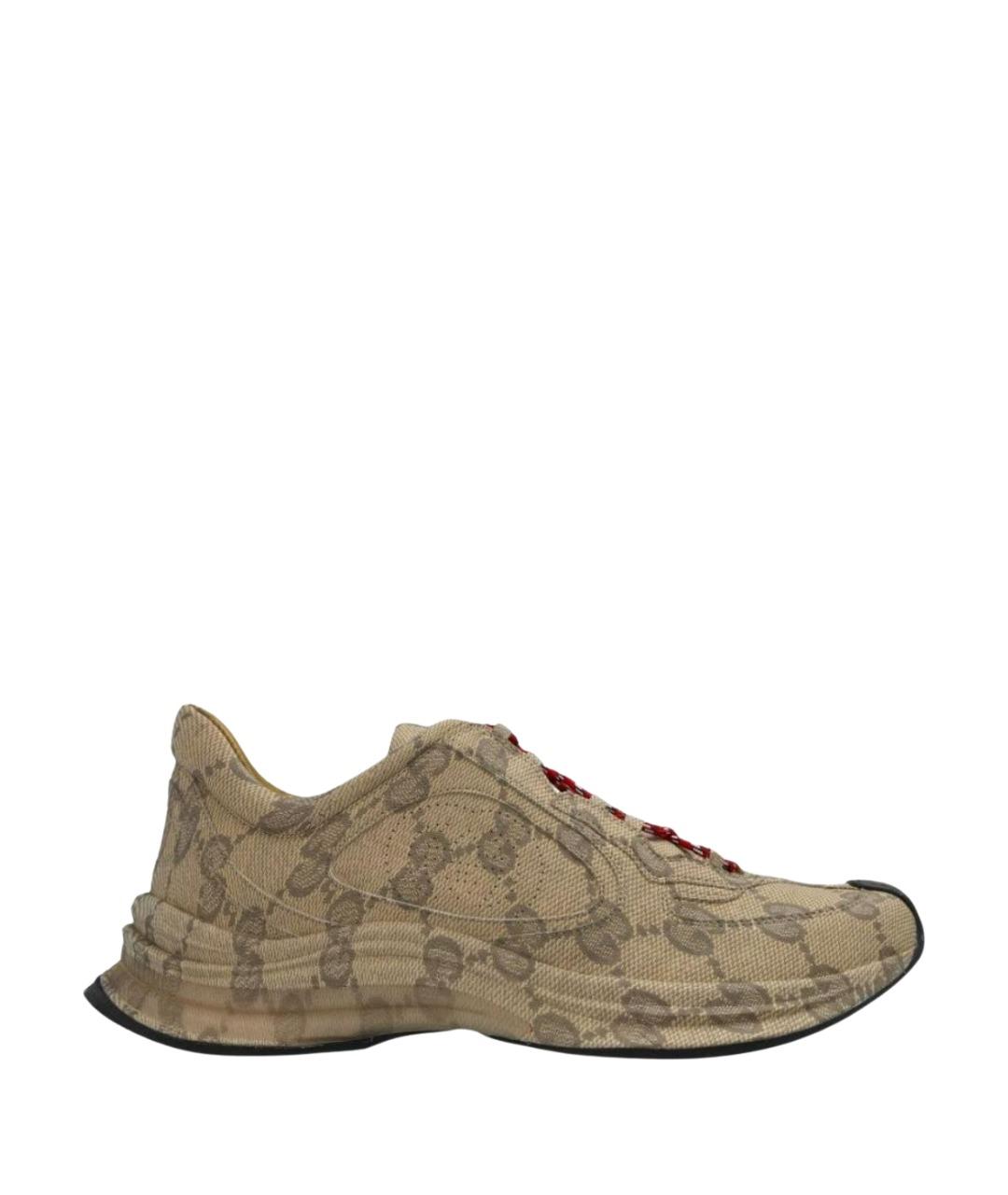 GUCCI Коричневые низкие кроссовки / кеды, фото 1