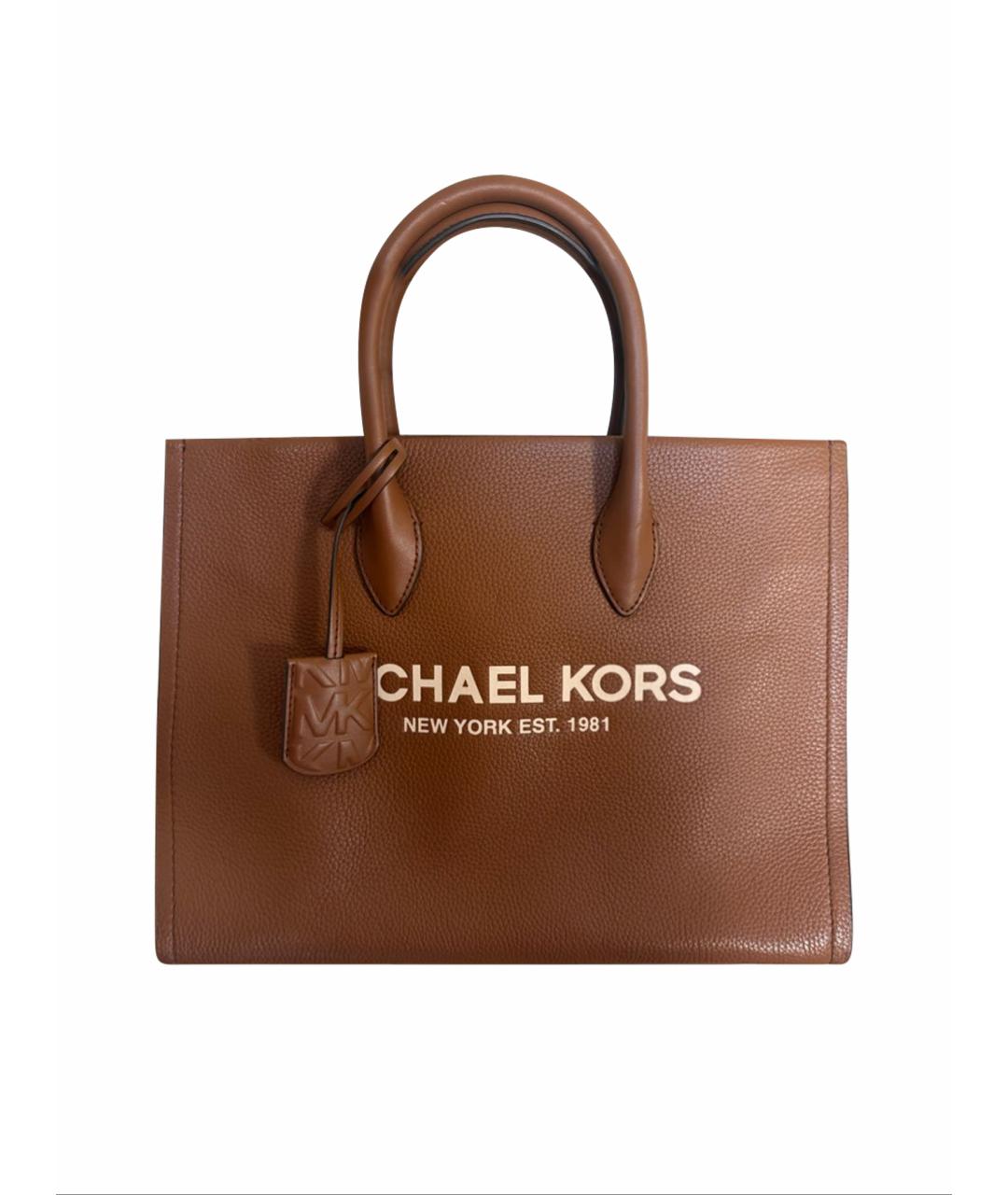 MICHAEL MICHAEL KORS Коричневая кожаная сумка тоут, фото 1