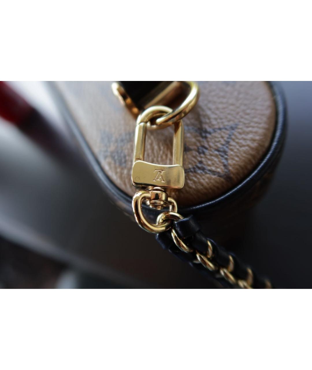 LOUIS VUITTON Коричневая кожаная сумка с короткими ручками, фото 5