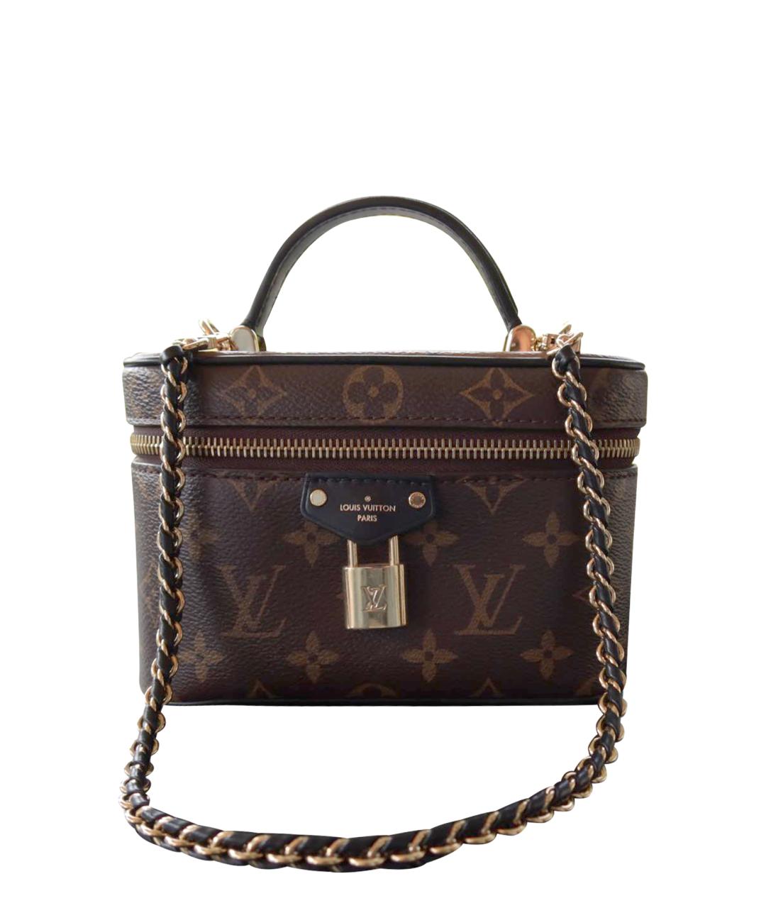 LOUIS VUITTON Коричневая кожаная сумка с короткими ручками, фото 1