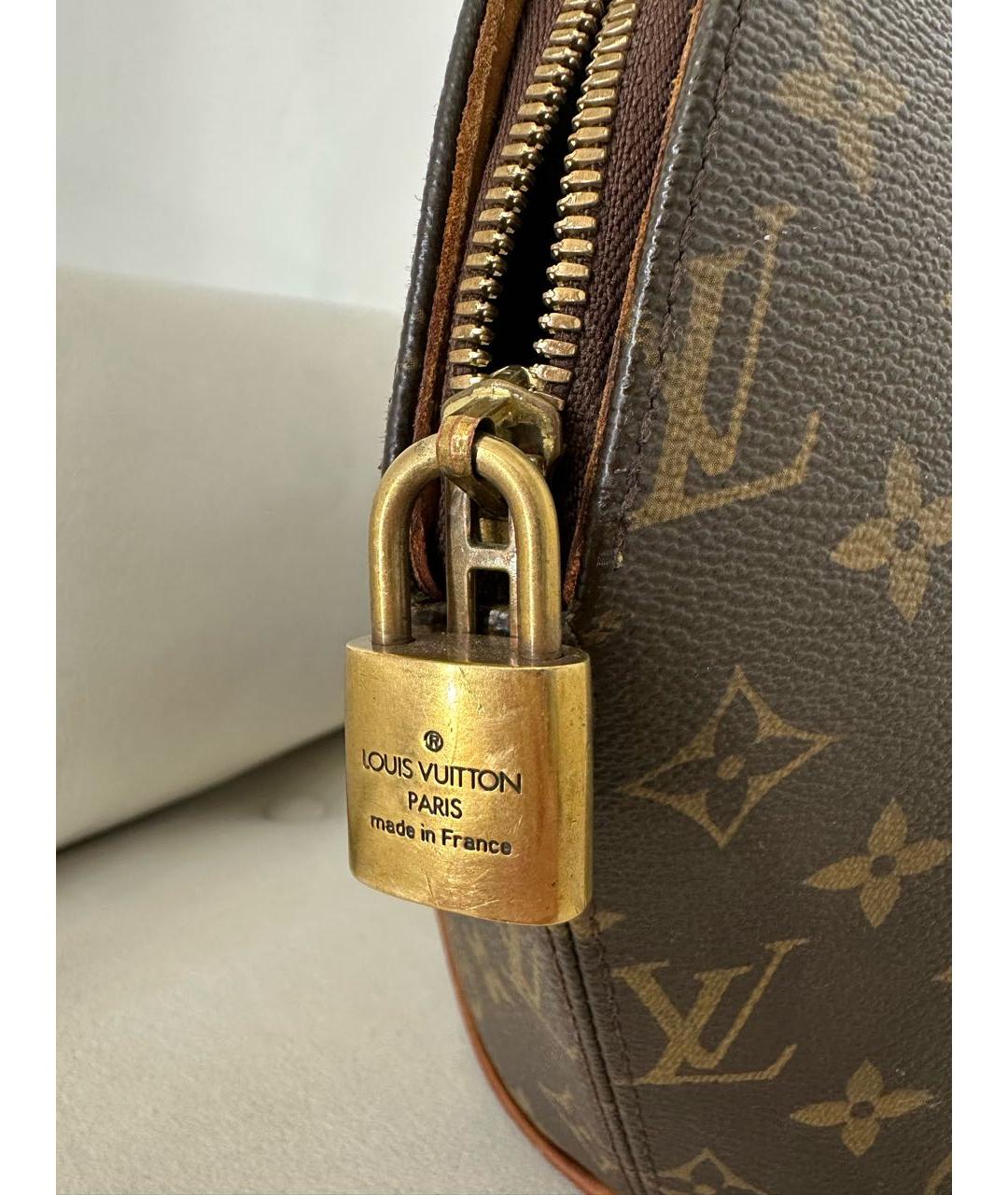 LOUIS VUITTON Коричневая сумка с короткими ручками из канвы, фото 4