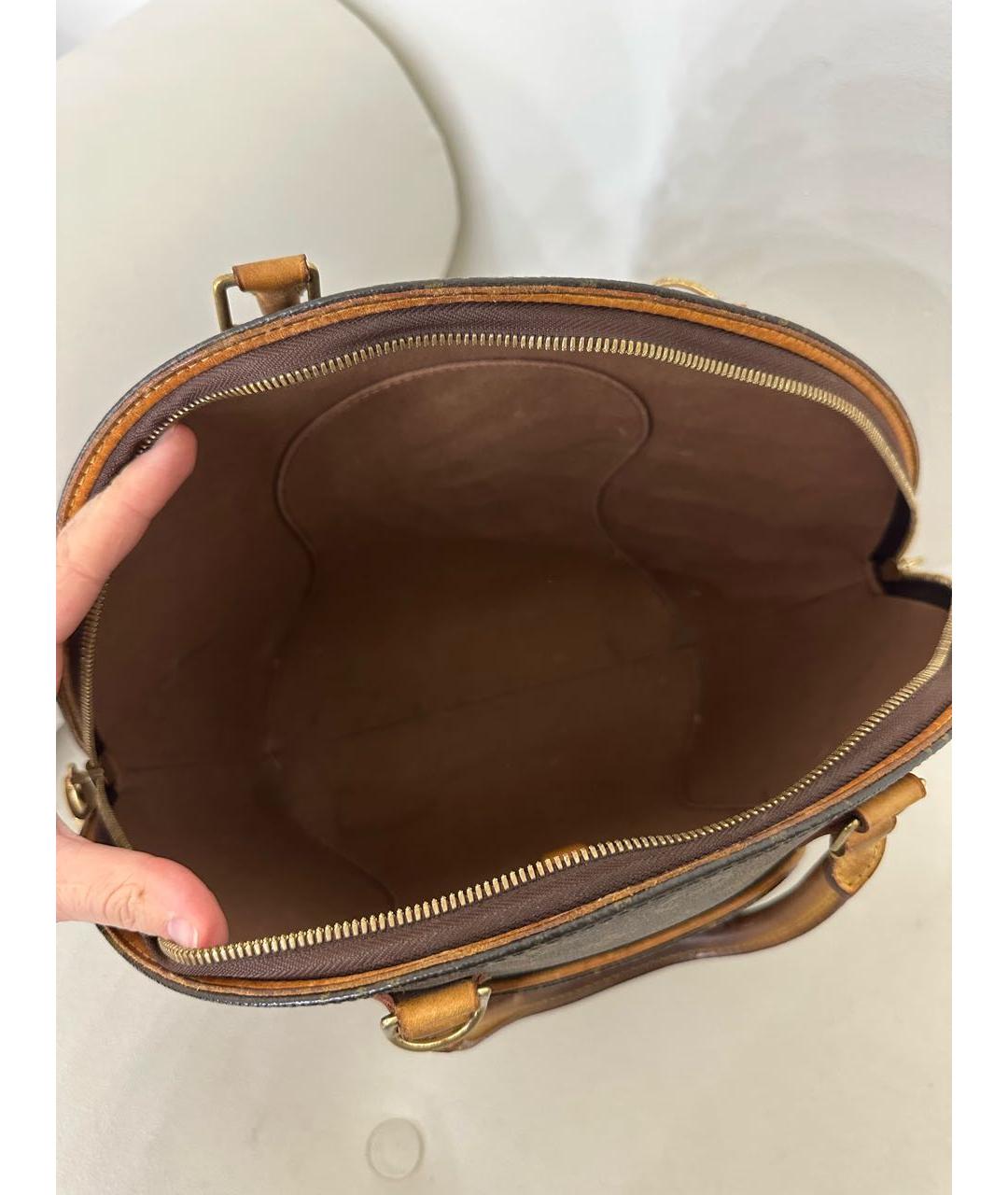 LOUIS VUITTON Коричневая сумка с короткими ручками из канвы, фото 5
