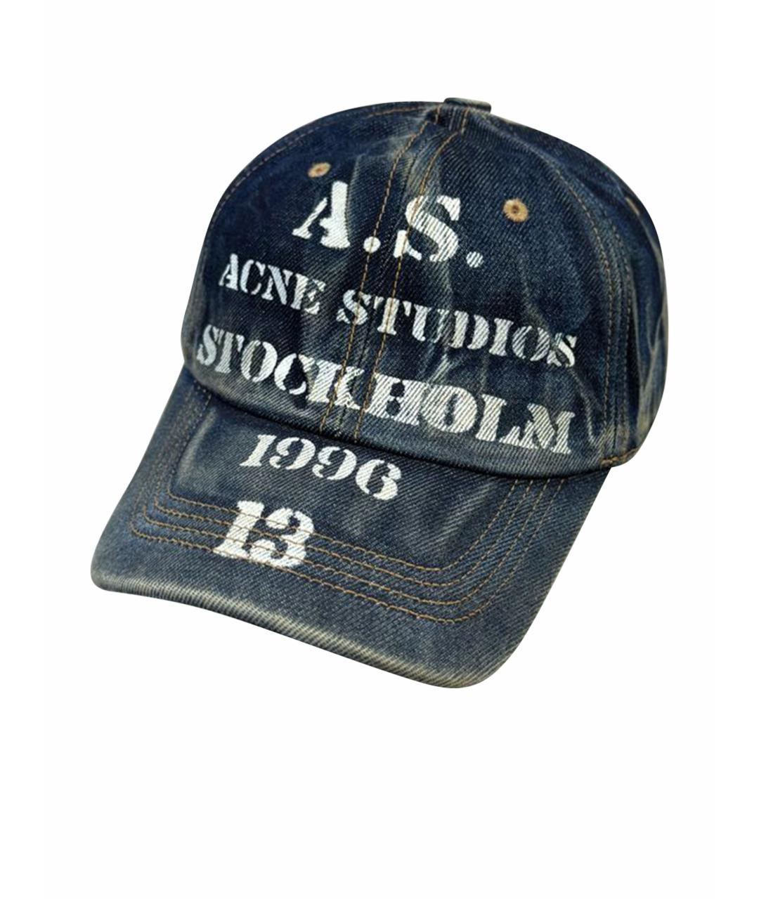 ACNE STUDIOS Синяя хлопковая кепка/бейсболка, фото 1