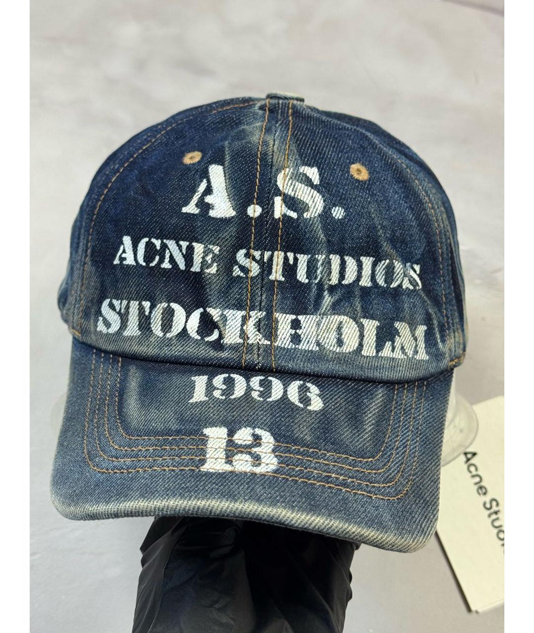 ACNE STUDIOS Синяя хлопковая кепка/бейсболка, фото 2