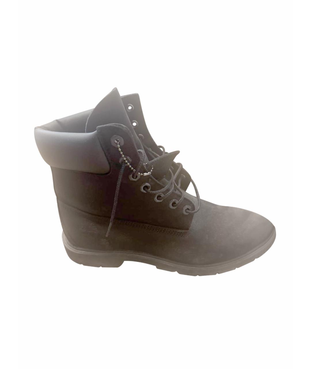 TIMBERLAND Черные бархатные высокие ботинки, фото 1
