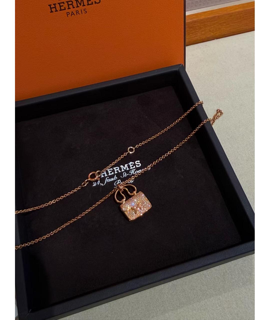 HERMES Золотая подвеска из розового золота, фото 3