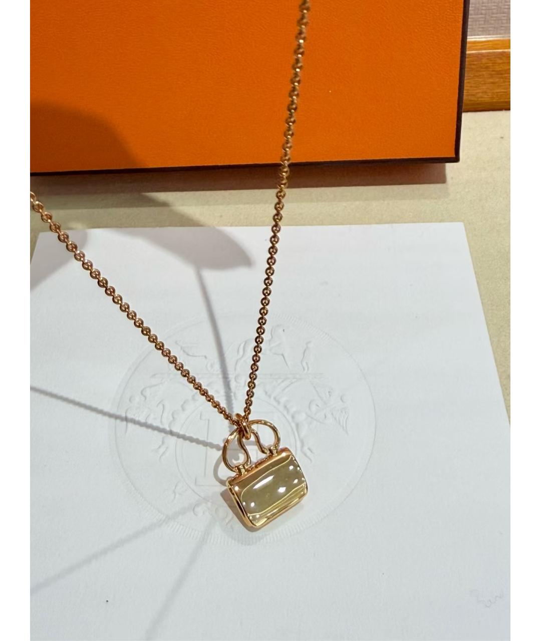 HERMES Золотая подвеска из розового золота, фото 5
