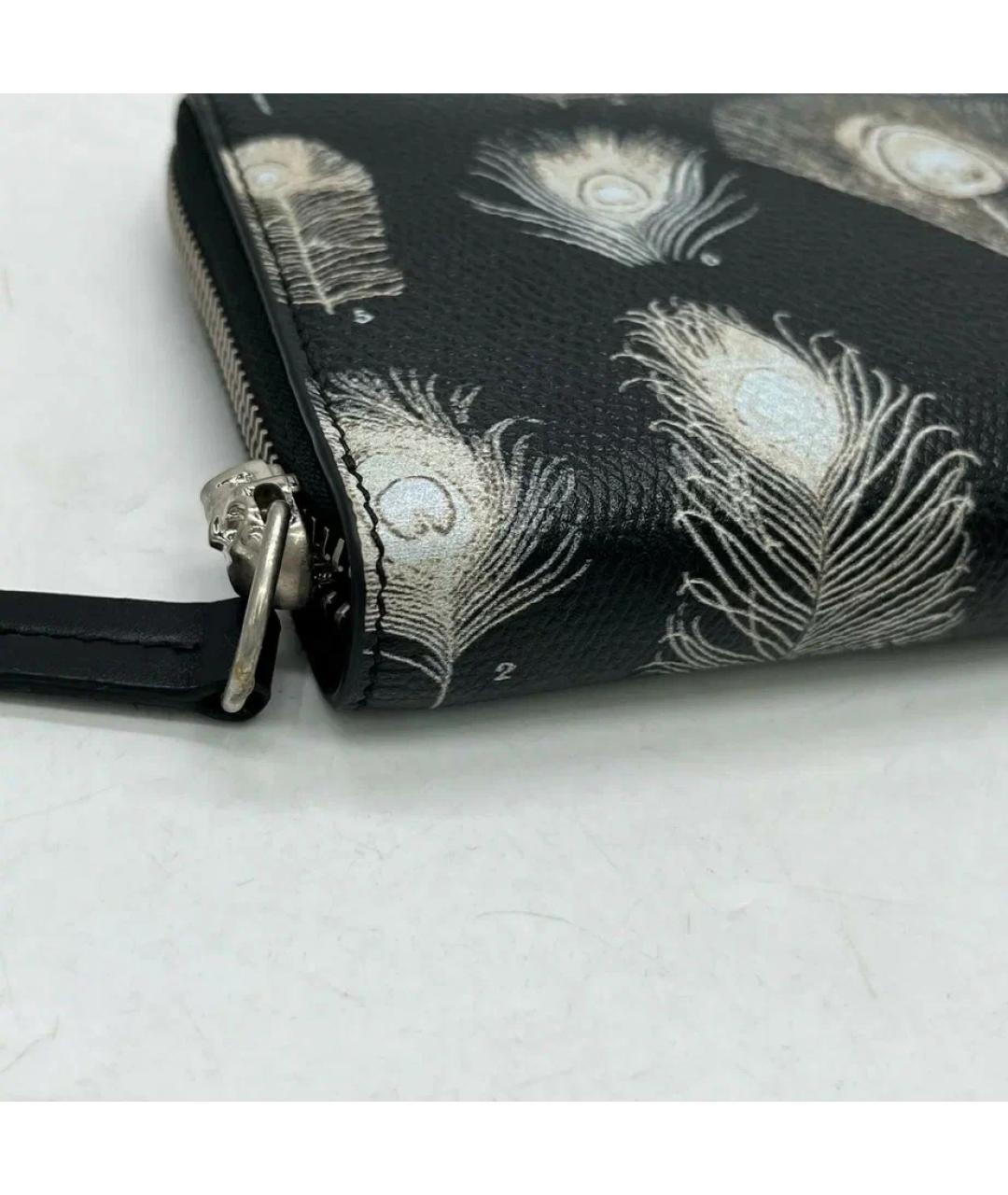 ALEXANDER MCQUEEN Черный кожаный кошелек, фото 2