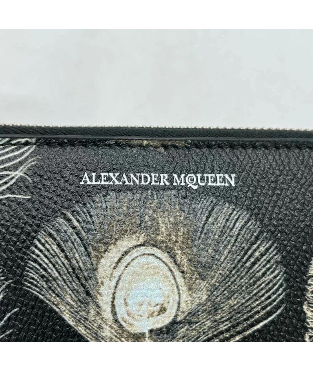 ALEXANDER MCQUEEN Черный кожаный кошелек, фото 5