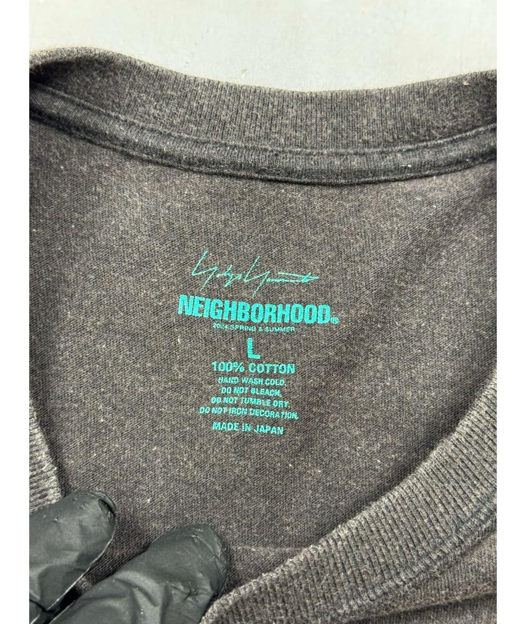 YOHJI YAMAMOTO Антрацитовая хлопковая футболка, фото 7