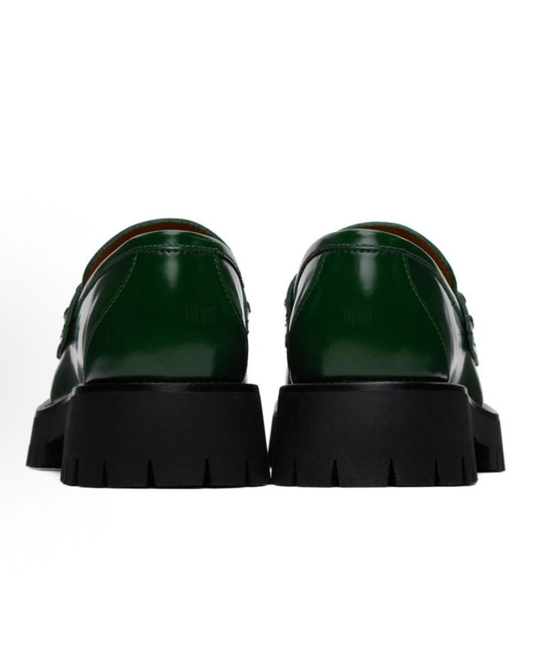 GUCCI Зеленые кожаные лоферы, фото 4