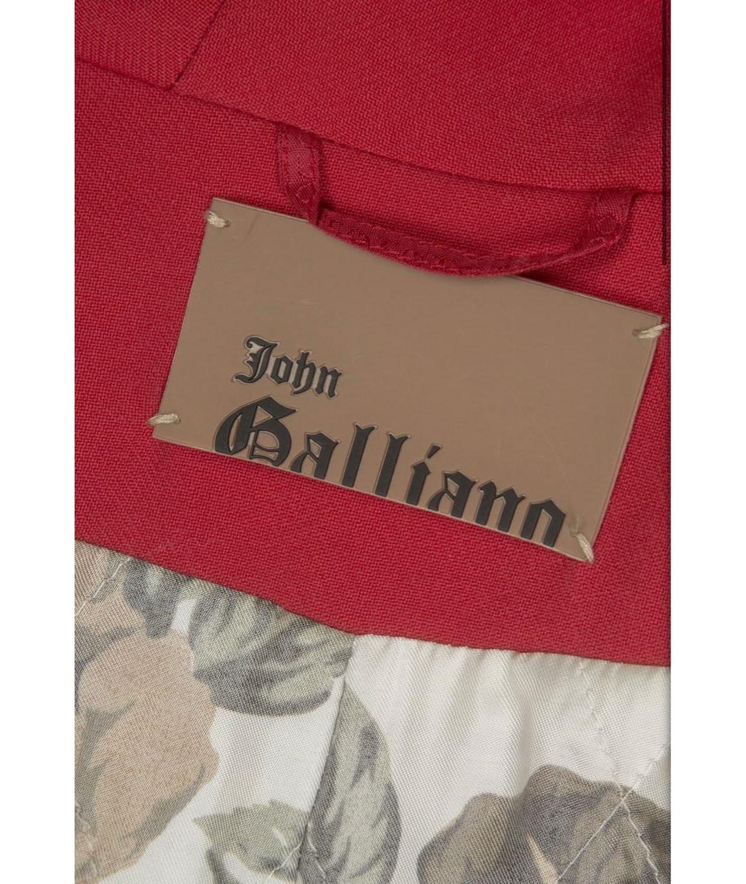 JOHN GALLIANO Красное шерстяное пальто, фото 5