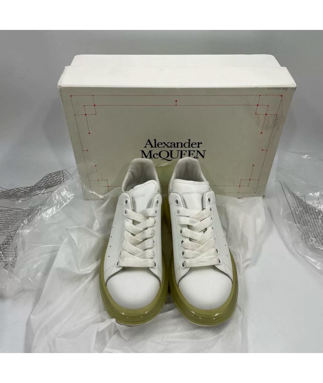 ALEXANDER MCQUEEN Белые кожаные кроссовки, фото 3