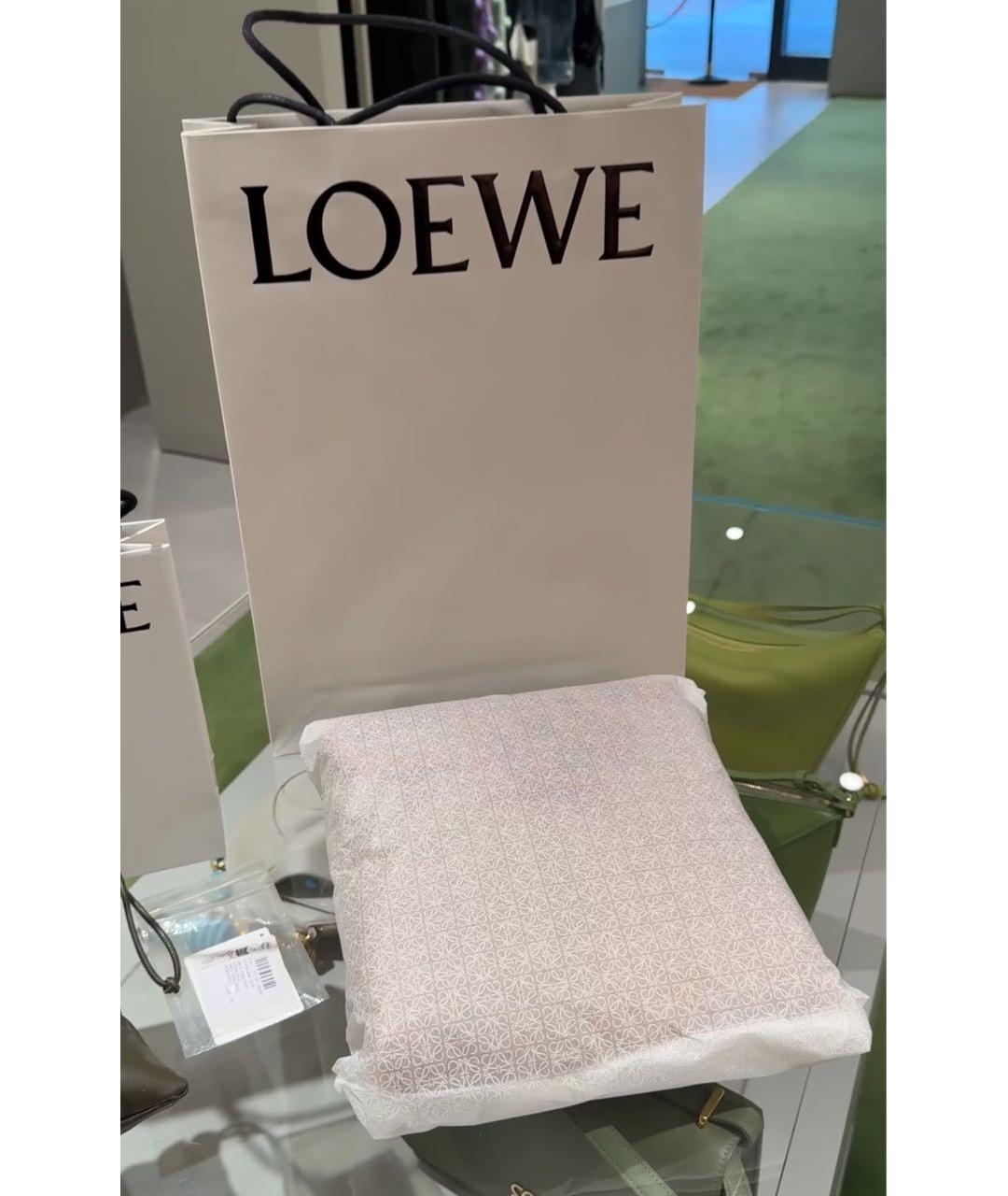 LOEWE Бежевый шерстяной шарф, фото 4