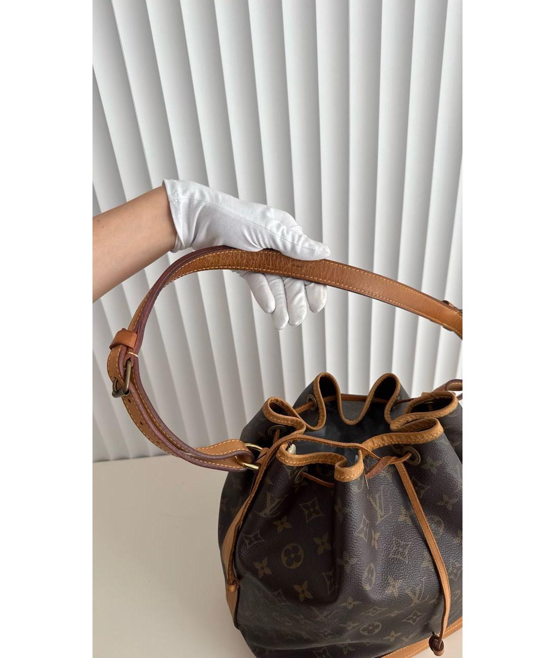 LOUIS VUITTON Коричневая кожаная сумка через плечо, фото 4