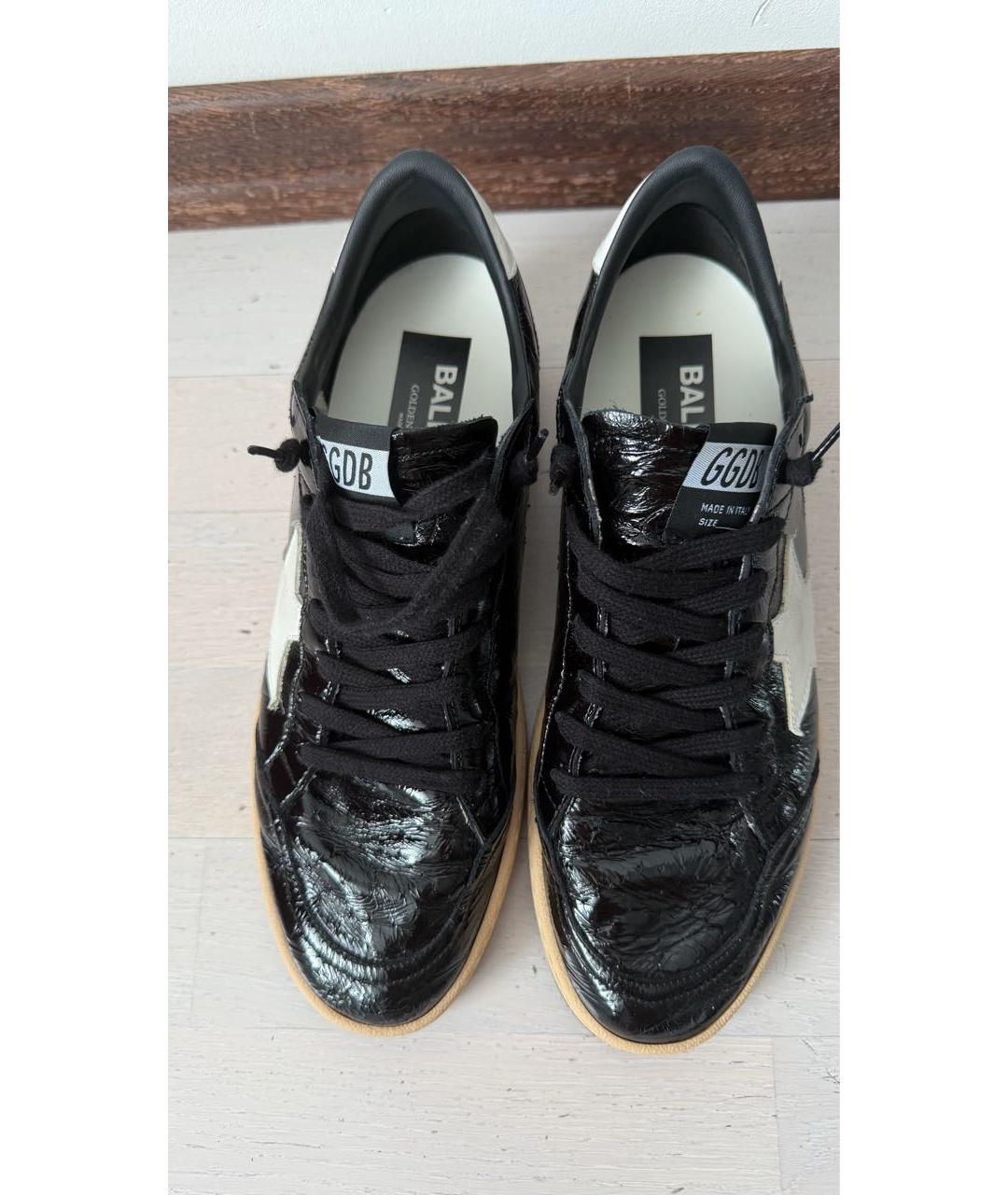 GOLDEN GOOSE Черные кеды из лакированной кожи, фото 2
