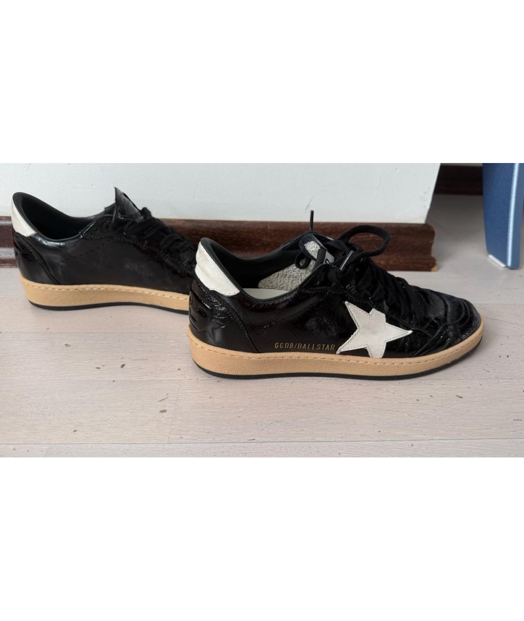 GOLDEN GOOSE Черные кеды из лакированной кожи, фото 5