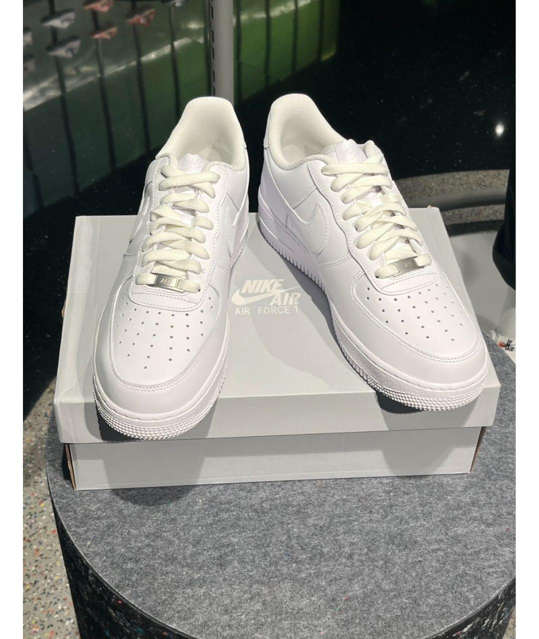 NIKE Белые кожаные низкие кроссовки / кеды, фото 4