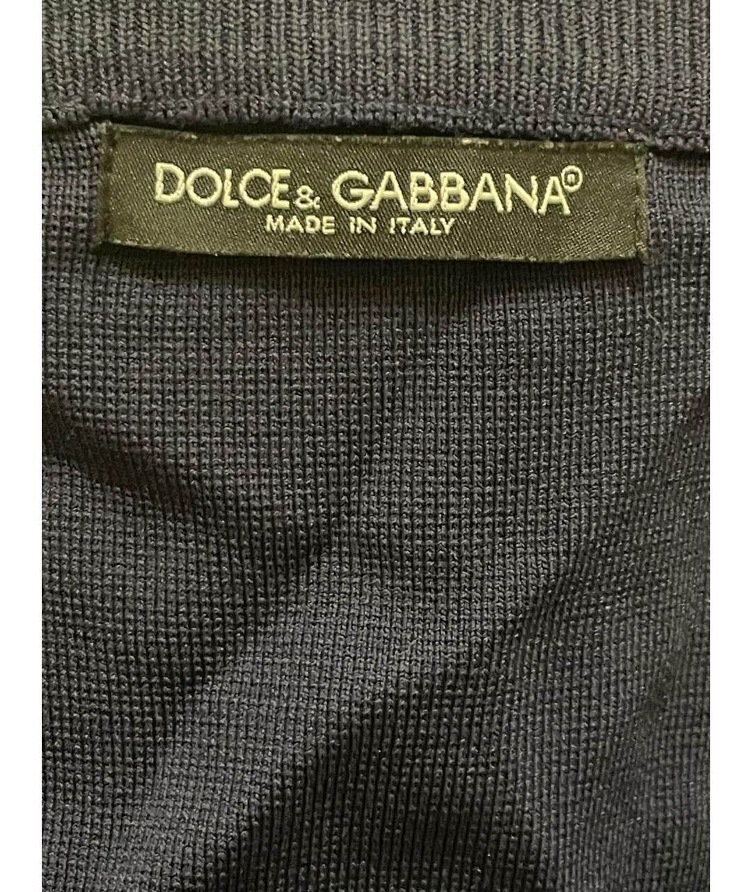 DOLCE&GABBANA Темно-синий хлопковый кардиган, фото 2