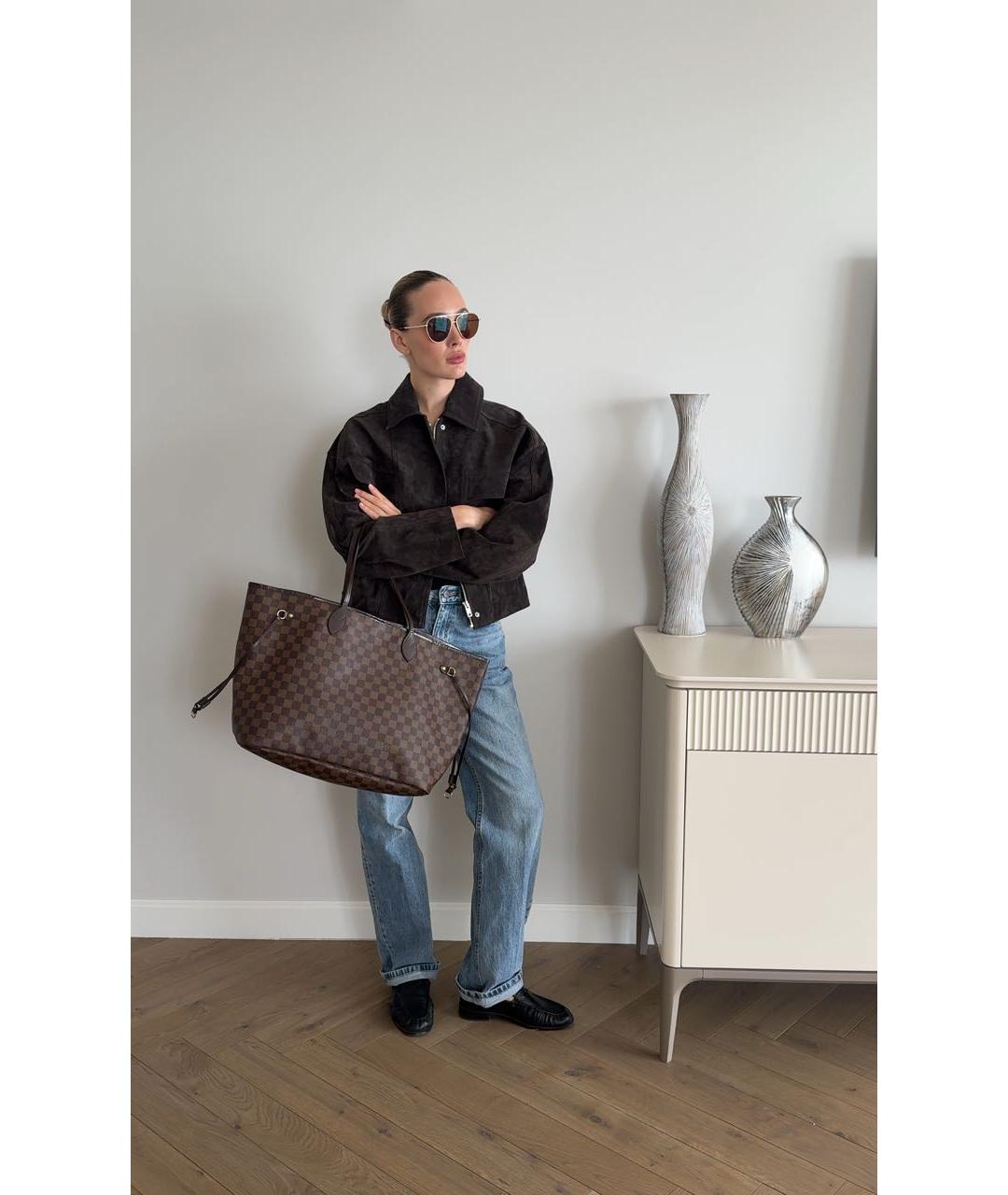 LOUIS VUITTON Коричневая сумка тоут из канвы, фото 5