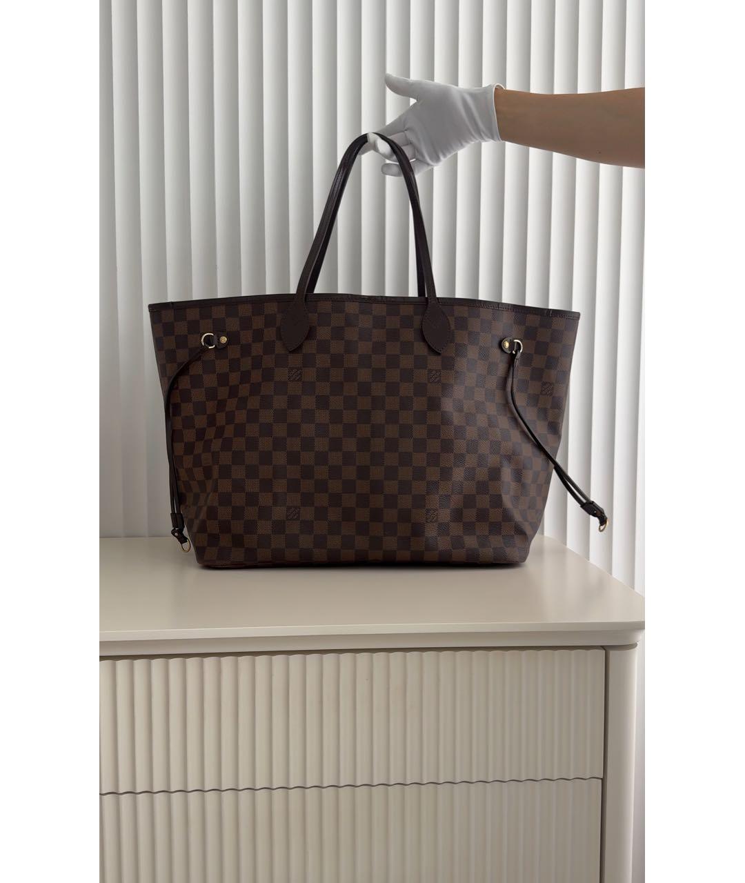 LOUIS VUITTON Коричневая сумка тоут из канвы, фото 9