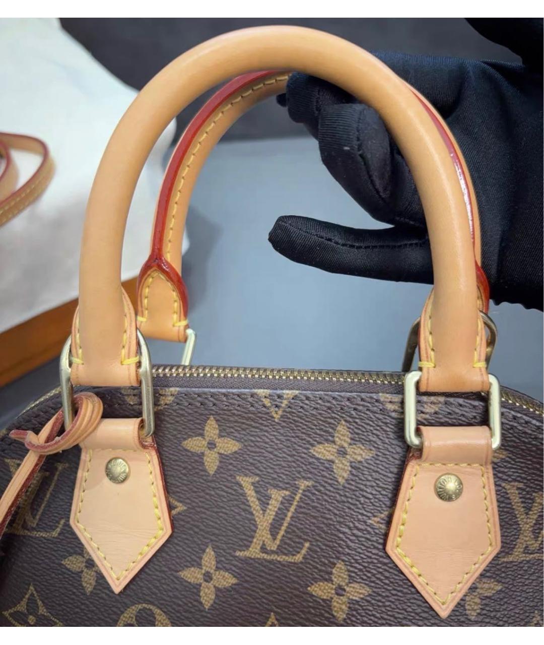 LOUIS VUITTON Коричневая сумка с короткими ручками из канвы, фото 5