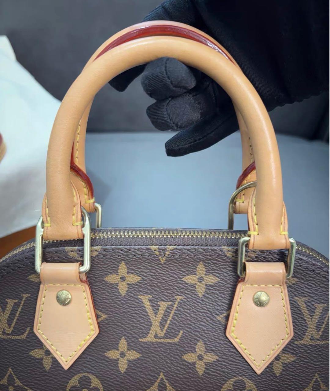 LOUIS VUITTON Коричневая сумка с короткими ручками из канвы, фото 3