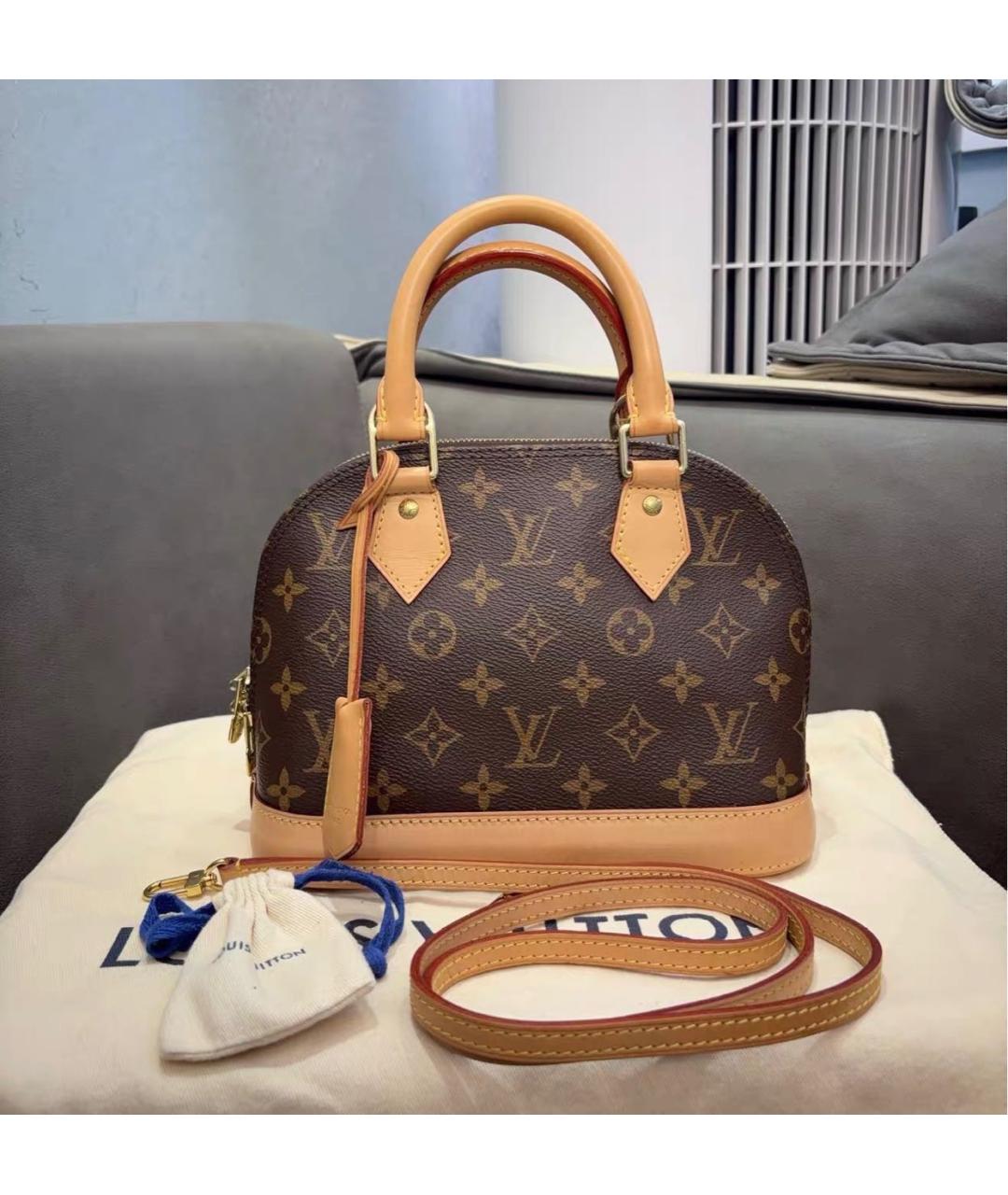 LOUIS VUITTON Коричневая сумка с короткими ручками из канвы, фото 9