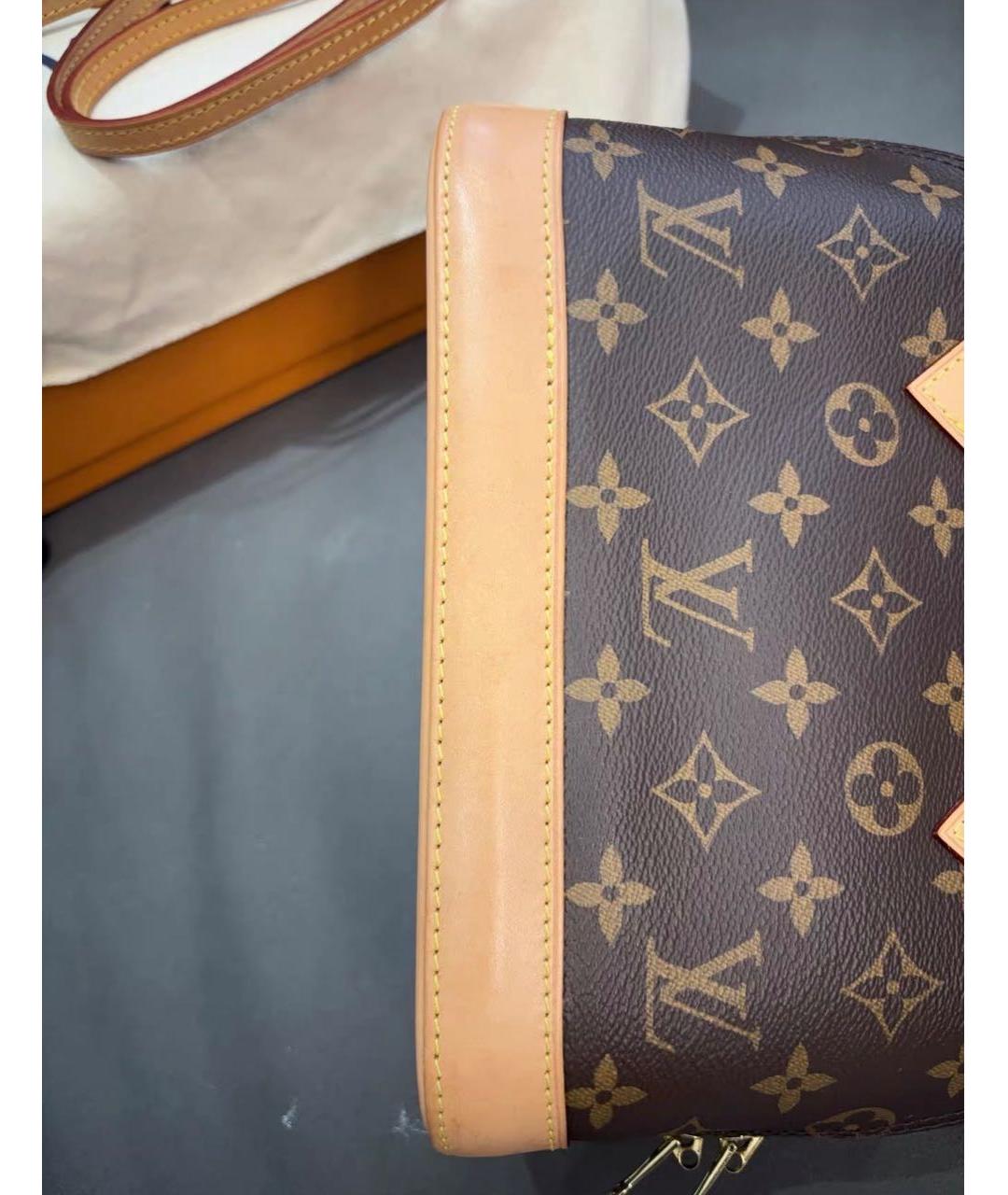 LOUIS VUITTON Коричневая сумка с короткими ручками из канвы, фото 7