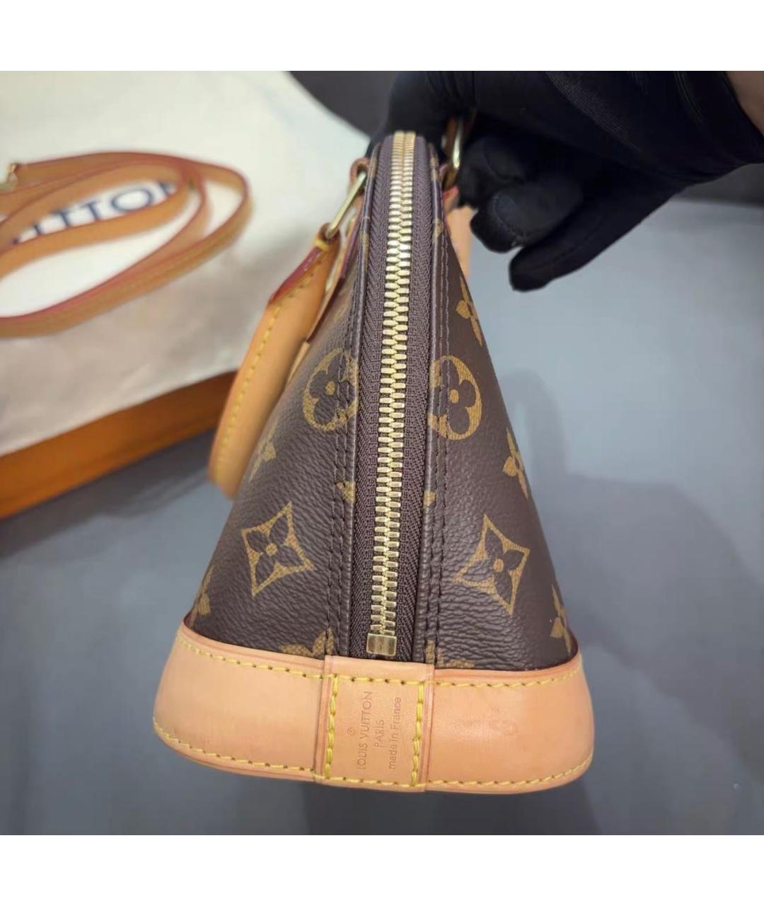 LOUIS VUITTON Коричневая сумка с короткими ручками из канвы, фото 6