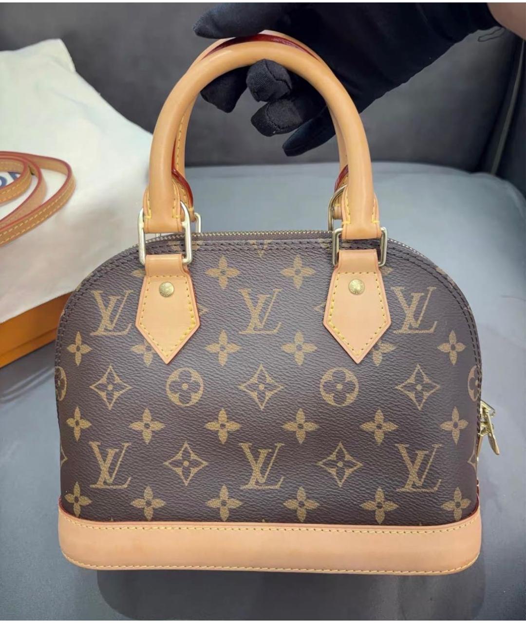 LOUIS VUITTON Коричневая сумка с короткими ручками из канвы, фото 2