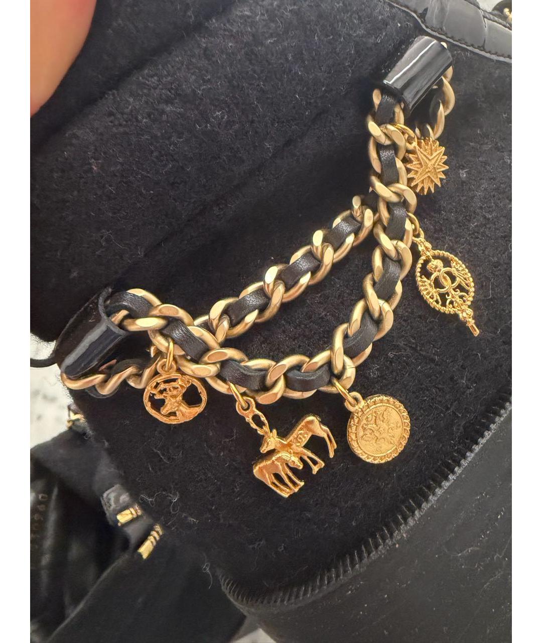 CHANEL Темно-синие текстильные ботинки, фото 4