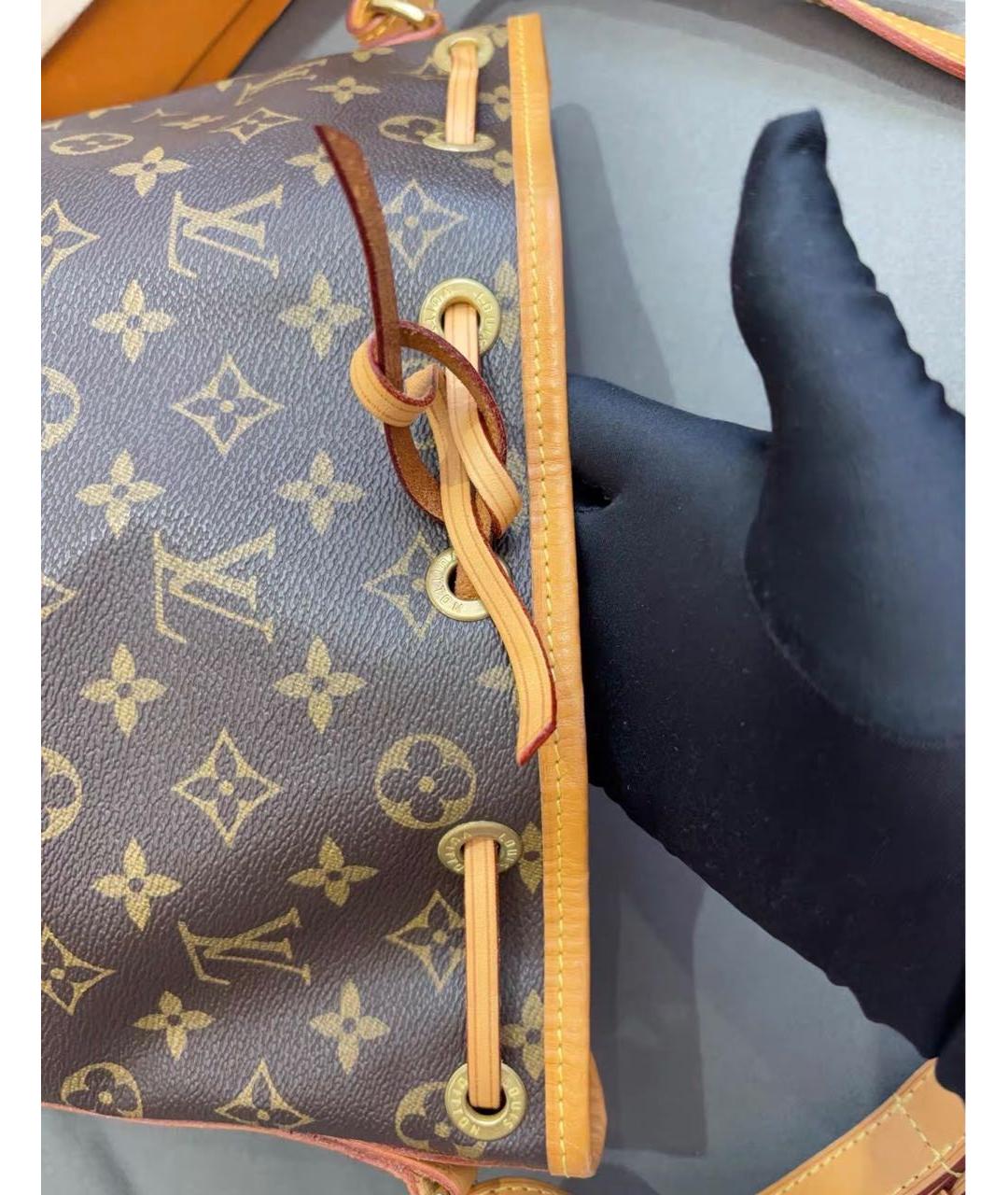 LOUIS VUITTON Коричневая кожаная сумка тоут, фото 5
