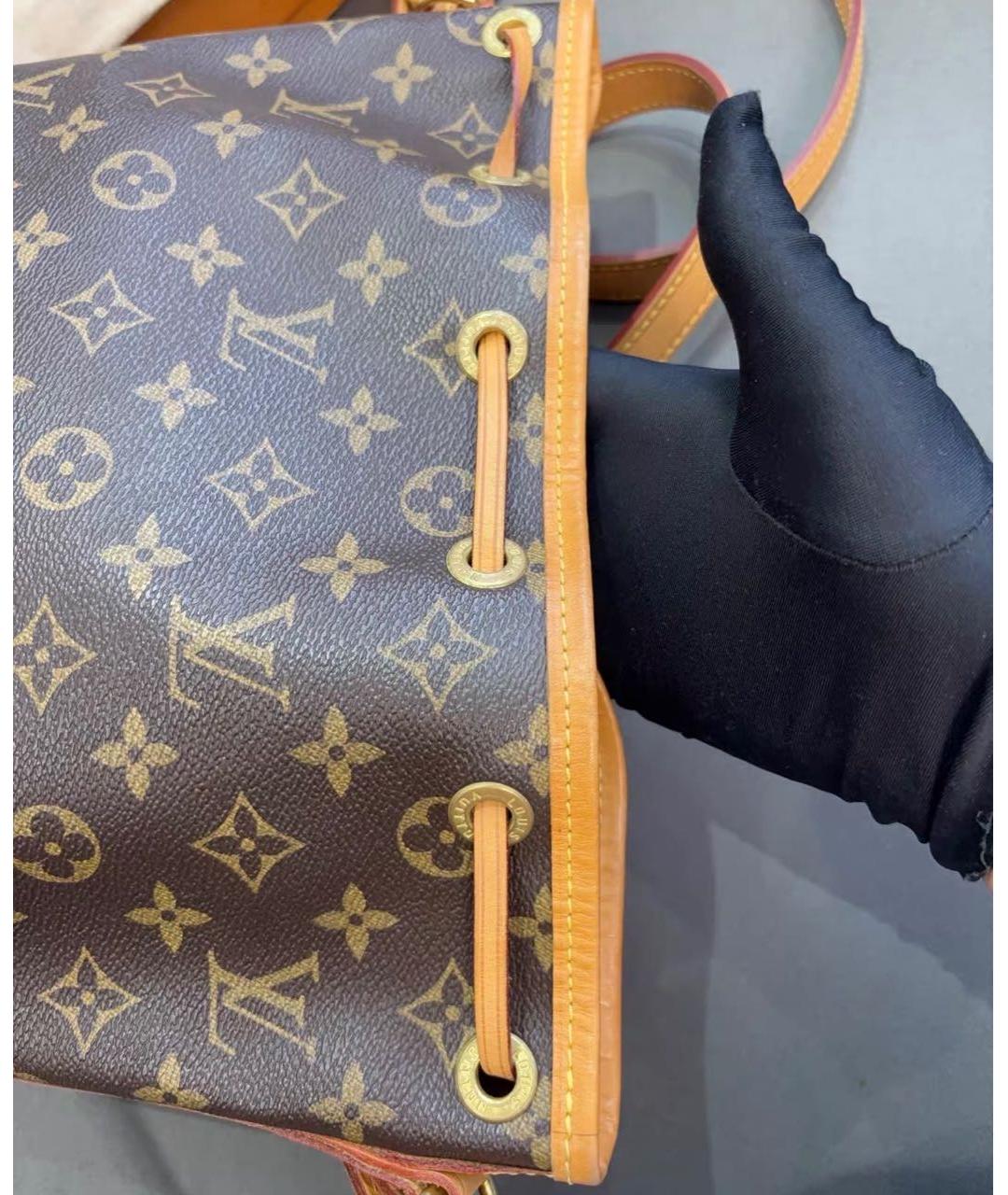 LOUIS VUITTON Коричневая кожаная сумка тоут, фото 3