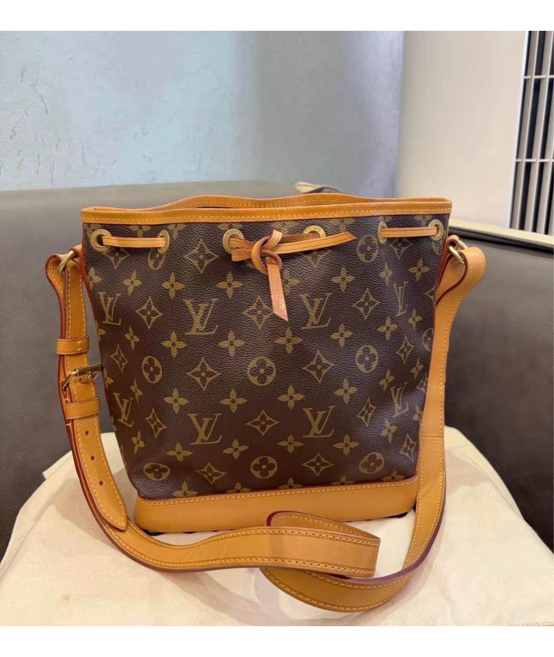 LOUIS VUITTON Коричневая кожаная сумка тоут, фото 9