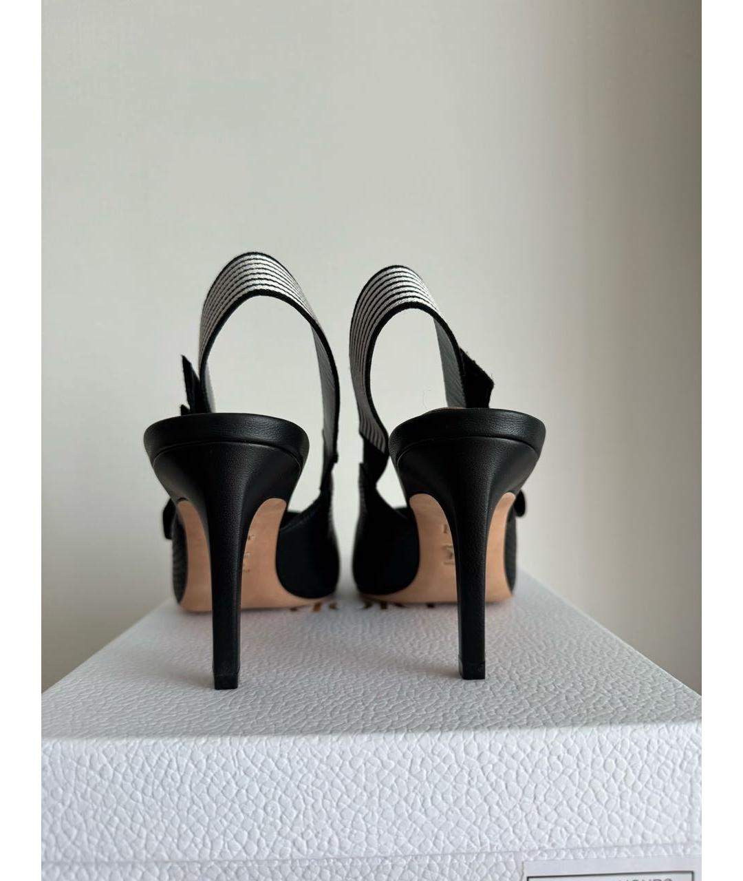 CHRISTIAN DIOR Черные кожаные лодочки на низком каблуке, фото 4