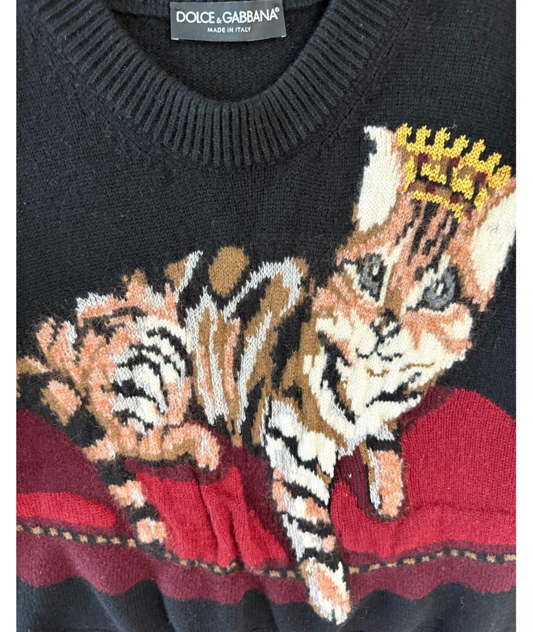 DOLCE&GABBANA Черный кашемировый джемпер / свитер, фото 3