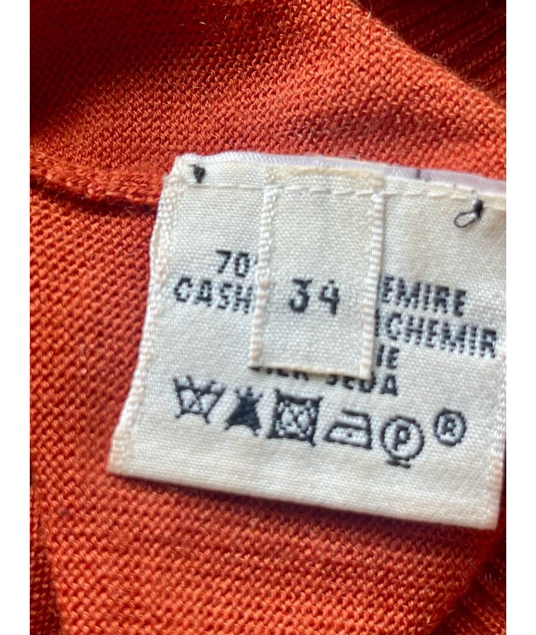 HERMES Оранжевая кашемировая водолазка, фото 4