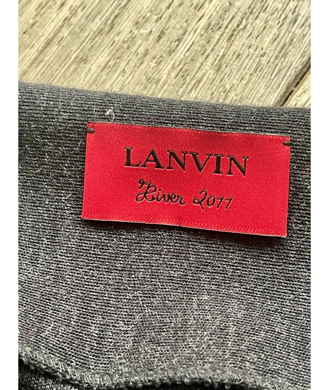 LANVIN Серое шерстяное повседневное платье, фото 4