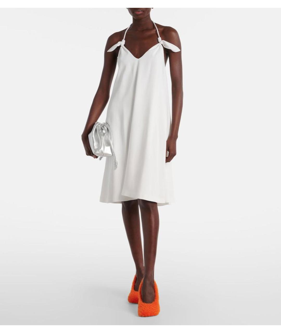 LOEWE Белое вискозное коктейльное платье, фото 7